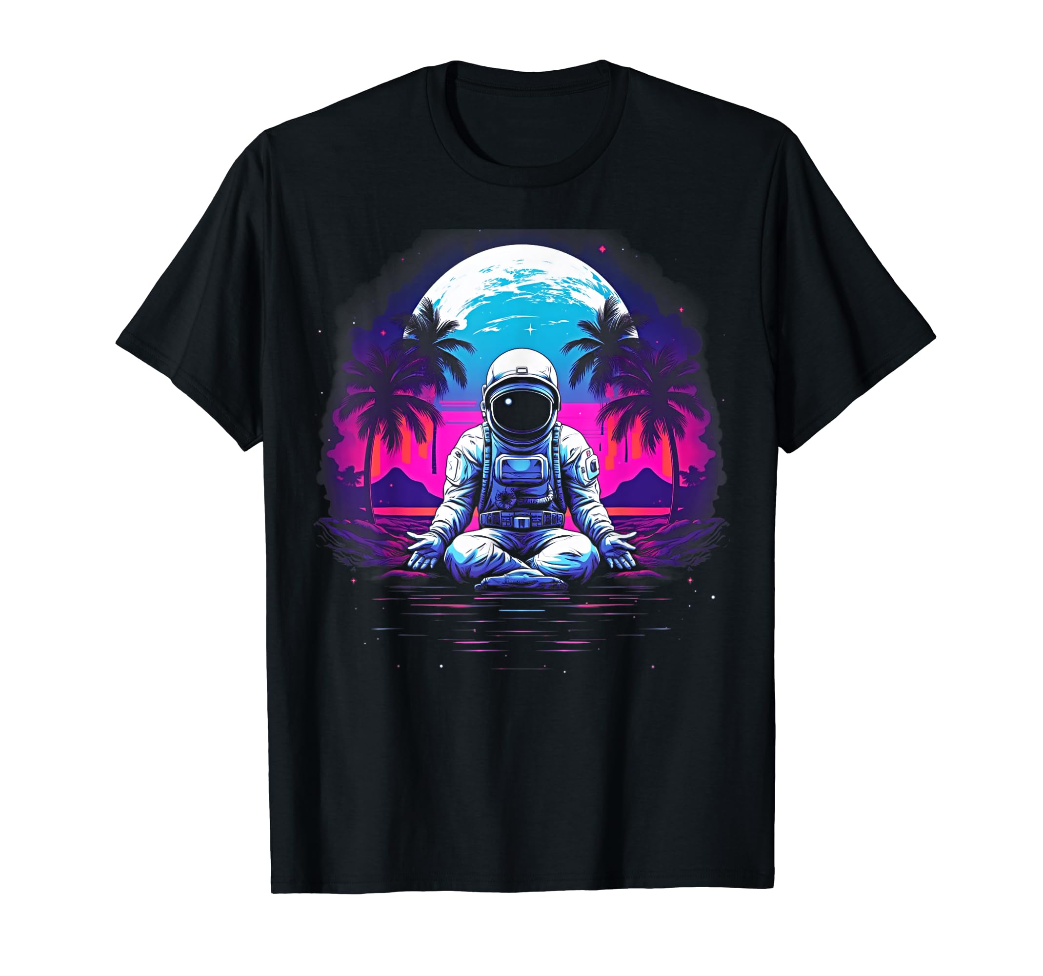 Synthwave Astronaut Cyberpunk 80S T-Shirt - Casual Everyday Wear Unisex - T-Shirt, Sweatshirt, Hoodie
