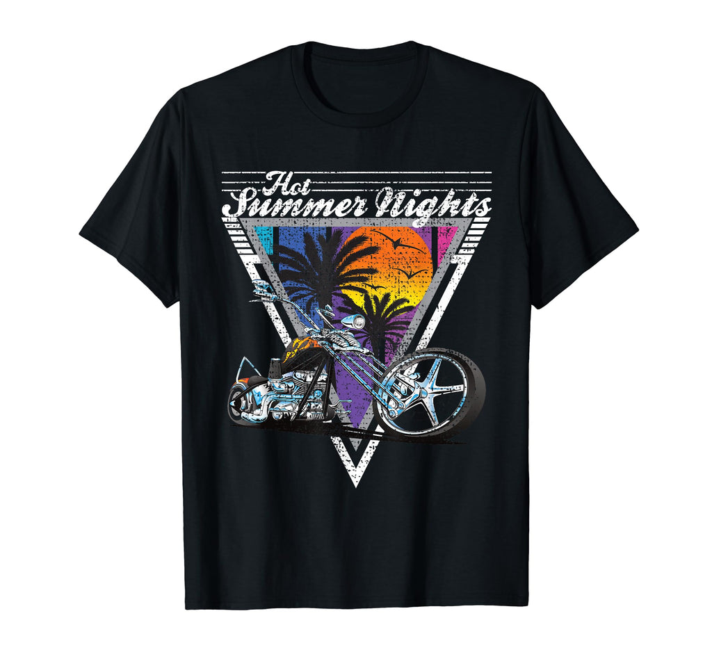 Hot Summer Nights 80S Tropical T-Shirt - Aesthetic Graphic for Adults - T-Shirt, Sweatshirt, Hoodie