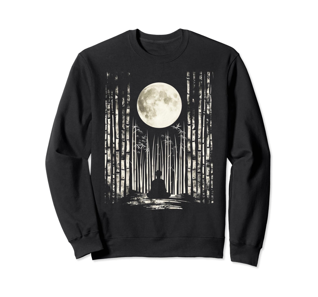 Buddha Zen Moonlit Bamboo Bamboo Sweatshirt - Casual Everyday Wear Unisex - T-Shirt, Sweatshirt, Hoodie
