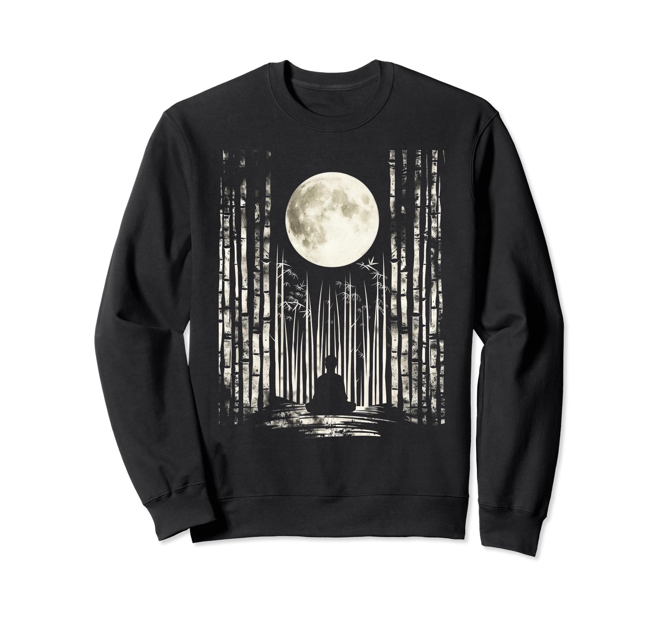Buddha Zen Moonlit Bamboo Bamboo Sweatshirt - Casual Everyday Wear Unisex - T-Shirt, Sweatshirt, Hoodie