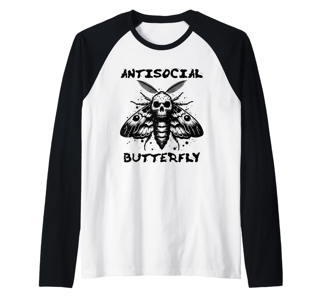 Antisocial Butterfly Funny Death Head Sweatshirt - Graphic Print Men Women - T-Shirt, Sweatshirt, Hoodie