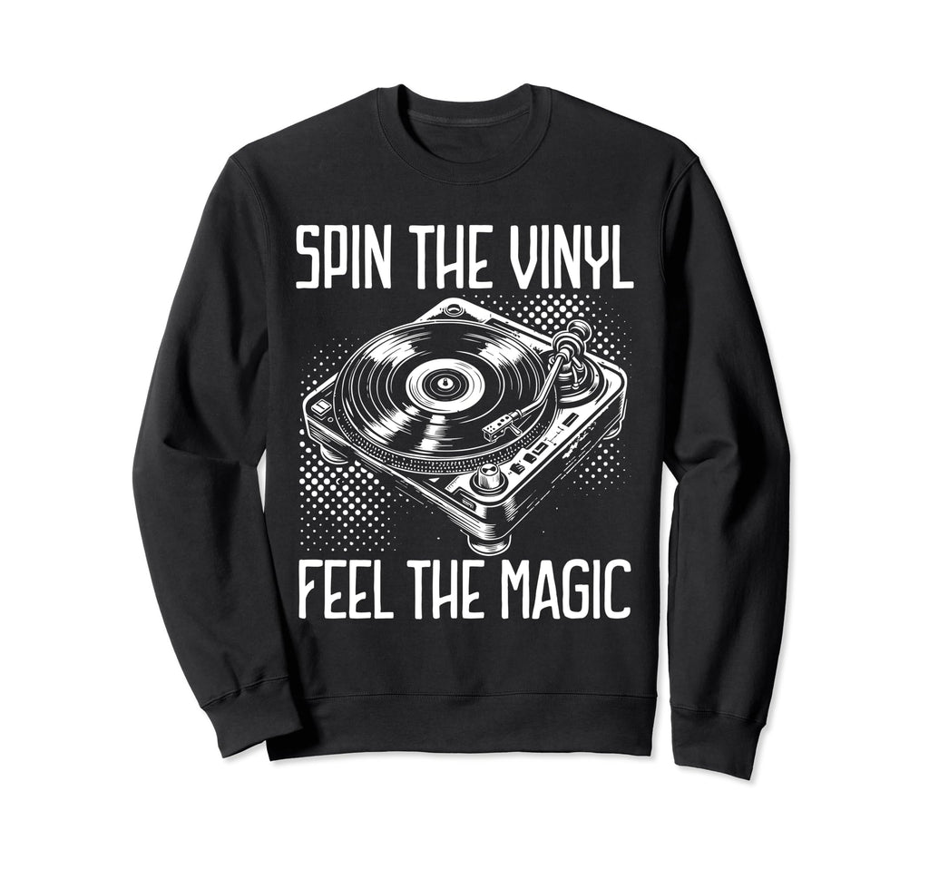 Vinyl Collecting Record Player Sweatshirt - Graphic Print for Adults - T-Shirt, Sweatshirt, Hoodie