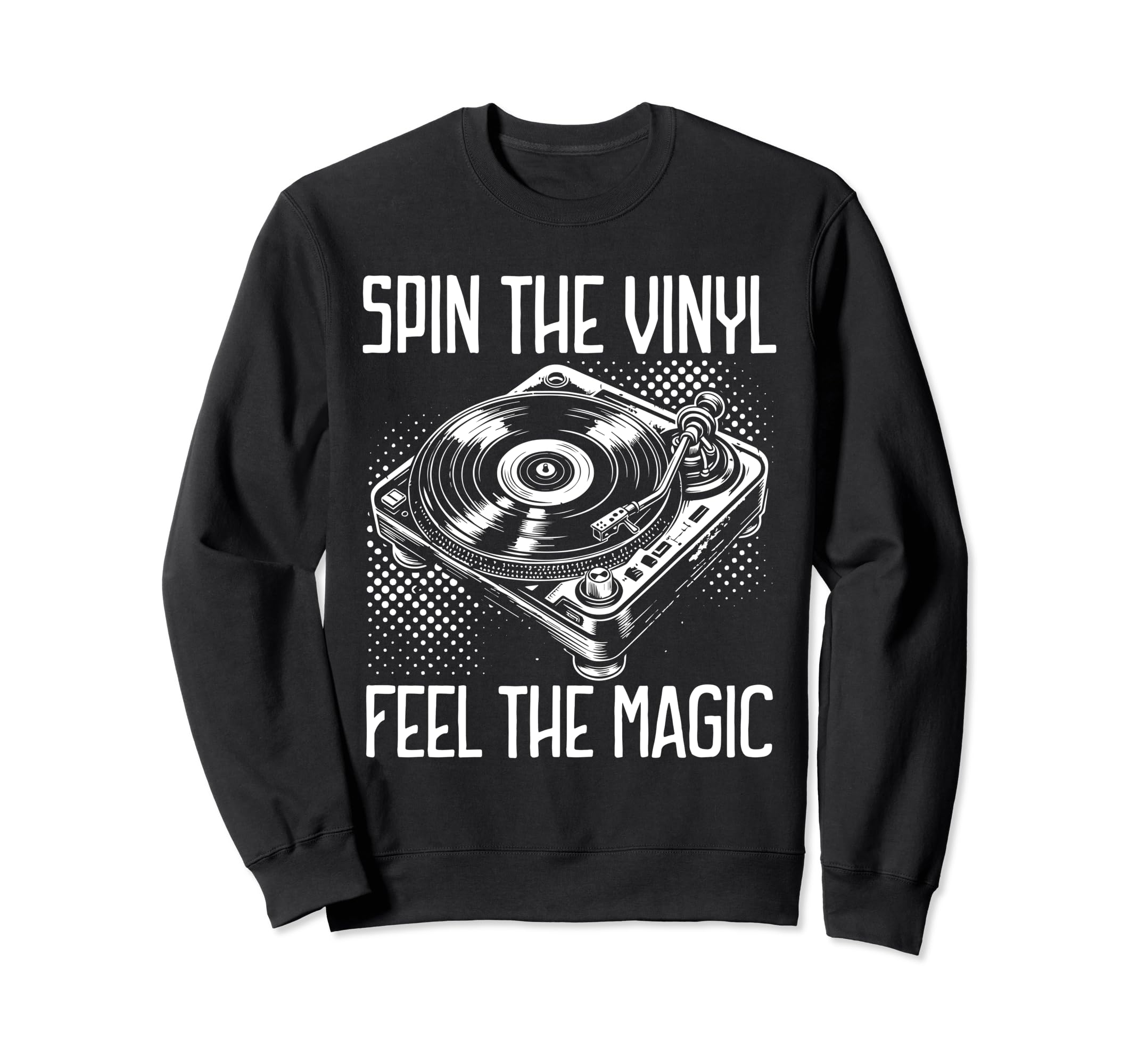 Vinyl Collecting Record Player Sweatshirt - Graphic Print for Adults - T-Shirt, Sweatshirt, Hoodie