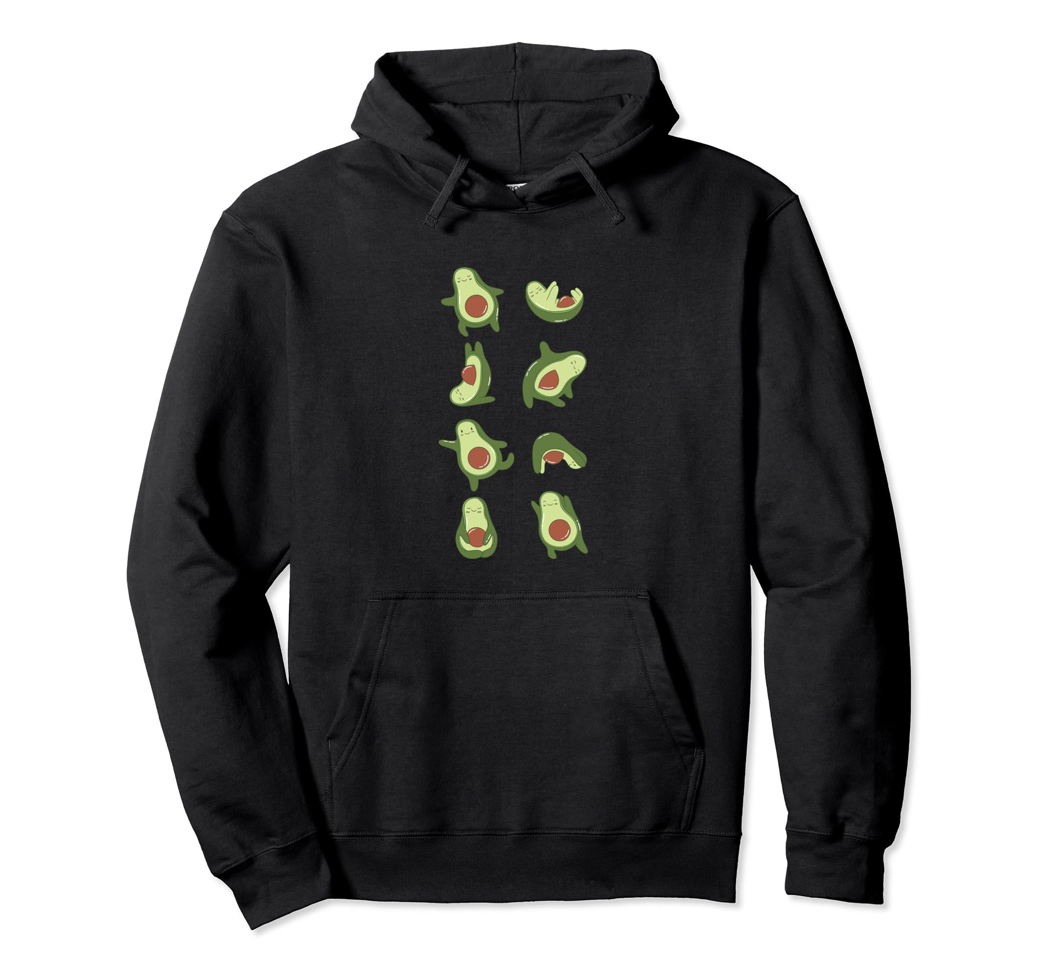 Avocado Yoga Poses Vegan Meditation Hoodie - Minimalist Print Men Women - T-Shirt, Sweatshirt, Hoodie
