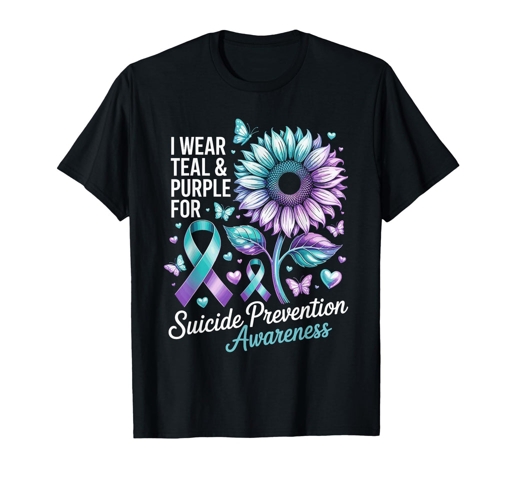 I Wear Teal Purple Suicide T-Shirt - Minimalist Print for Adults - T-Shirt, Sweatshirt, Hoodie