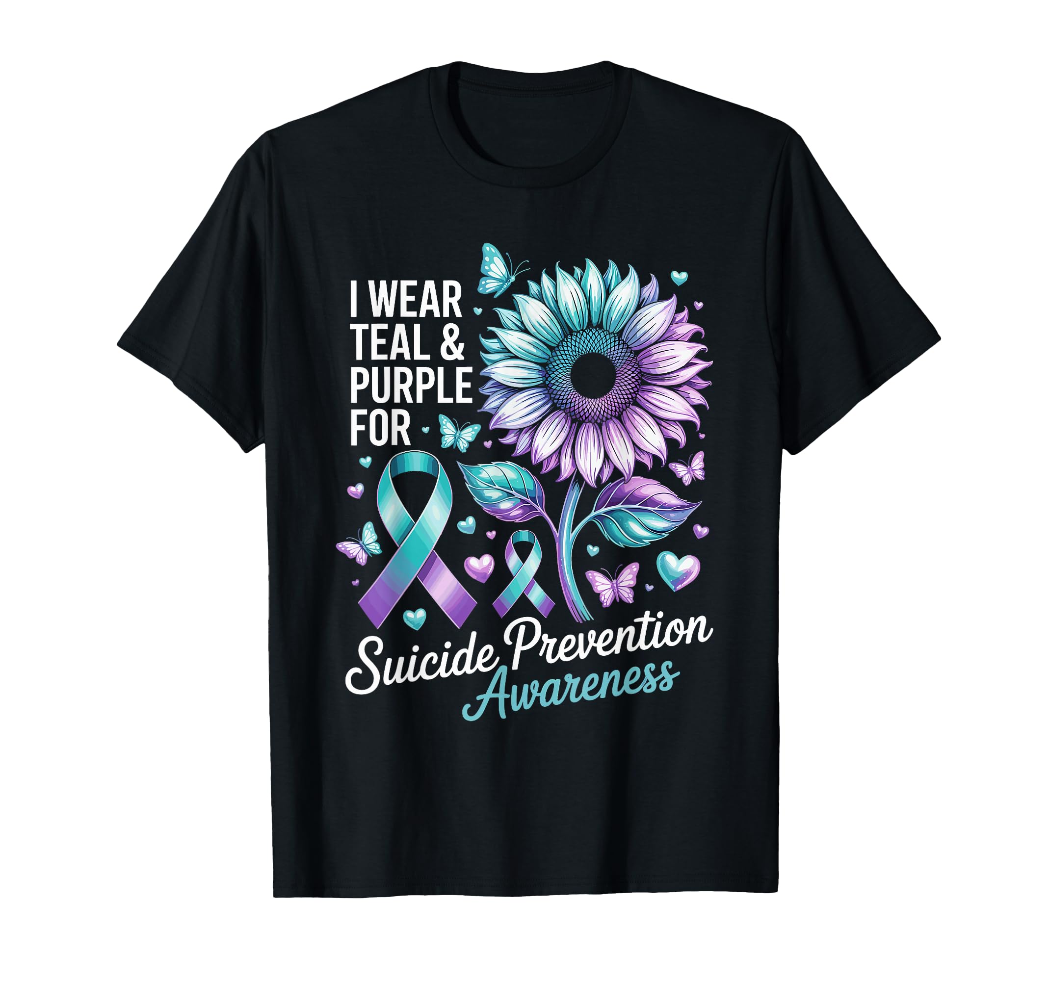 I Wear Teal Purple Suicide T-Shirt - Minimalist Print for Adults - T-Shirt, Sweatshirt, Hoodie