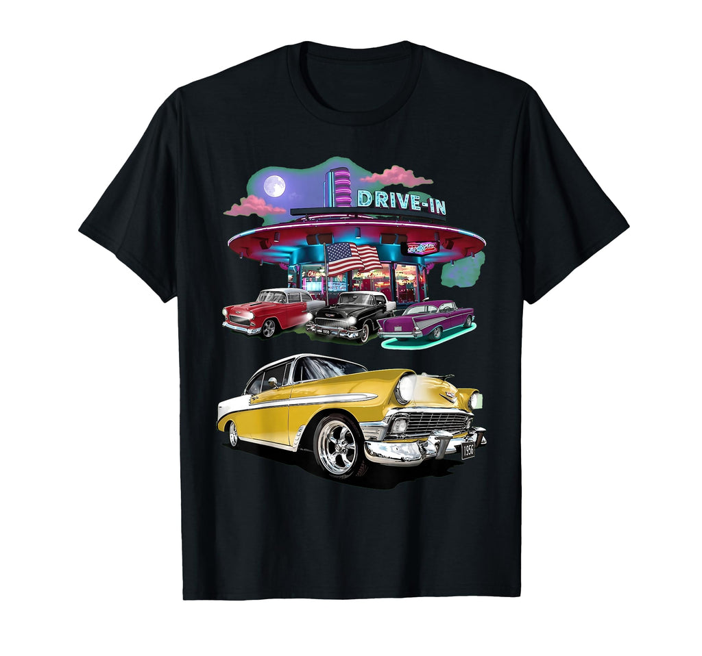 1957 1956 Bel Air 1955 Cars 50S T-Shirt - Custom Art Print Men Women - T-Shirt, Sweatshirt, Hoodie