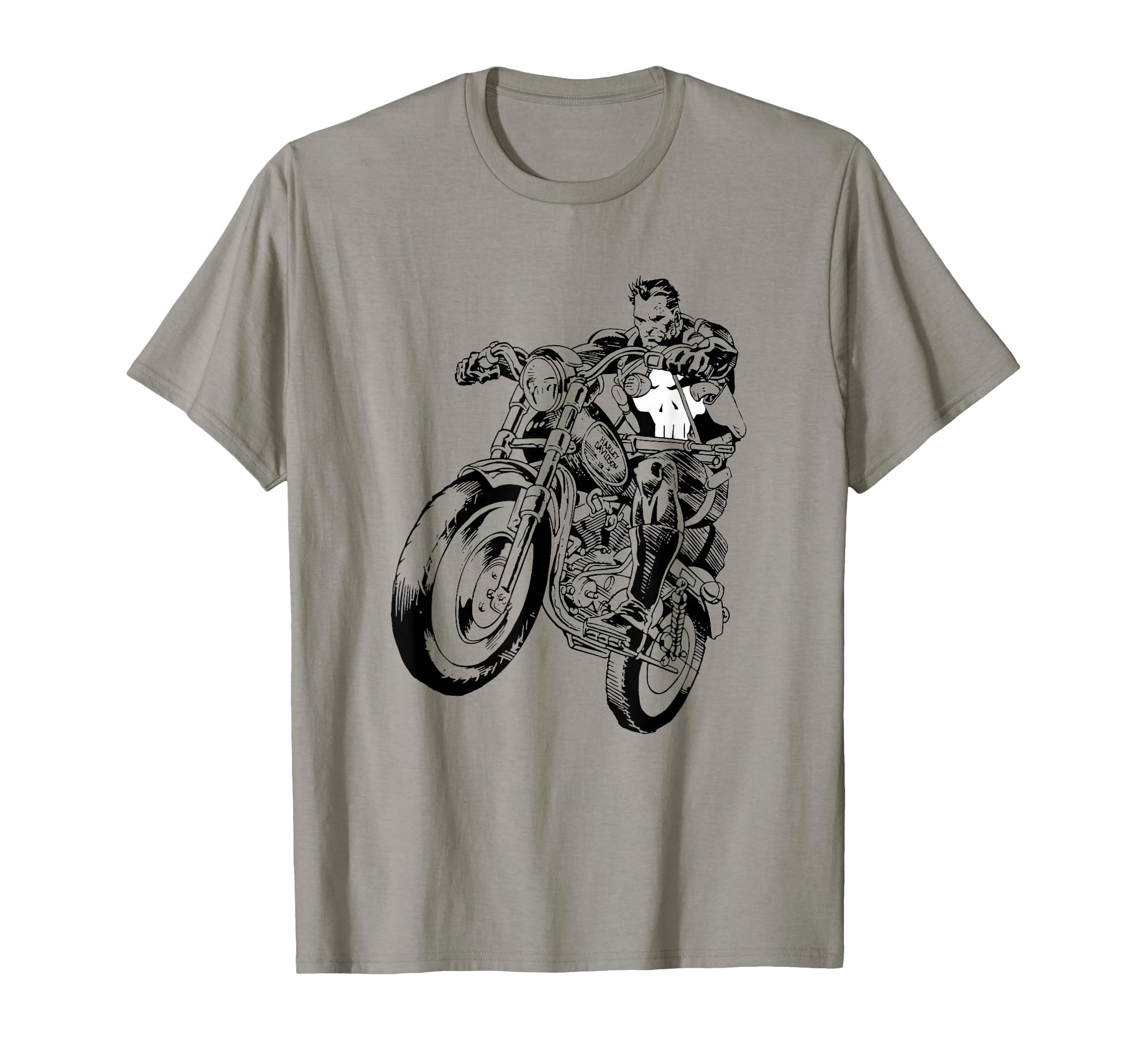 Marvel Punisher Riding Motorcycle T-Shirt - Custom Art Print for Adults - T-Shirt, Sweatshirt, Hoodie