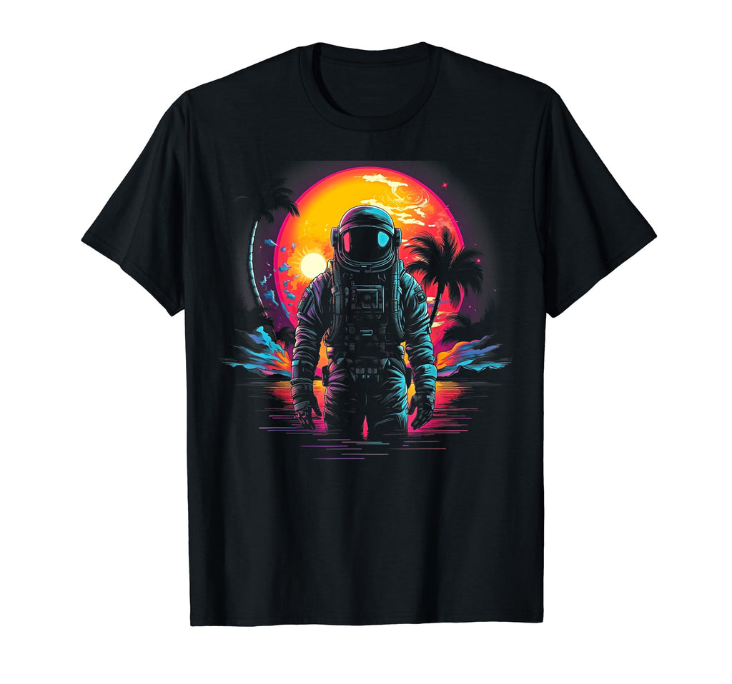 Synthwave Astronaut Cyberpunk 80S T-Shirt - Fun Novelty Design for Adults - T-Shirt, Sweatshirt, Hoodie