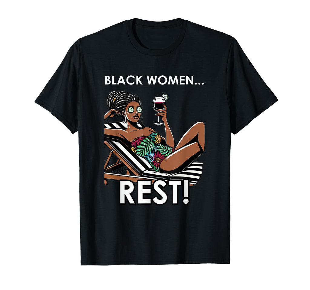 Black Rest Self Care Mental Health T-Shirt - Custom Art Print Men Women - T-Shirt, Sweatshirt, Hoodie
