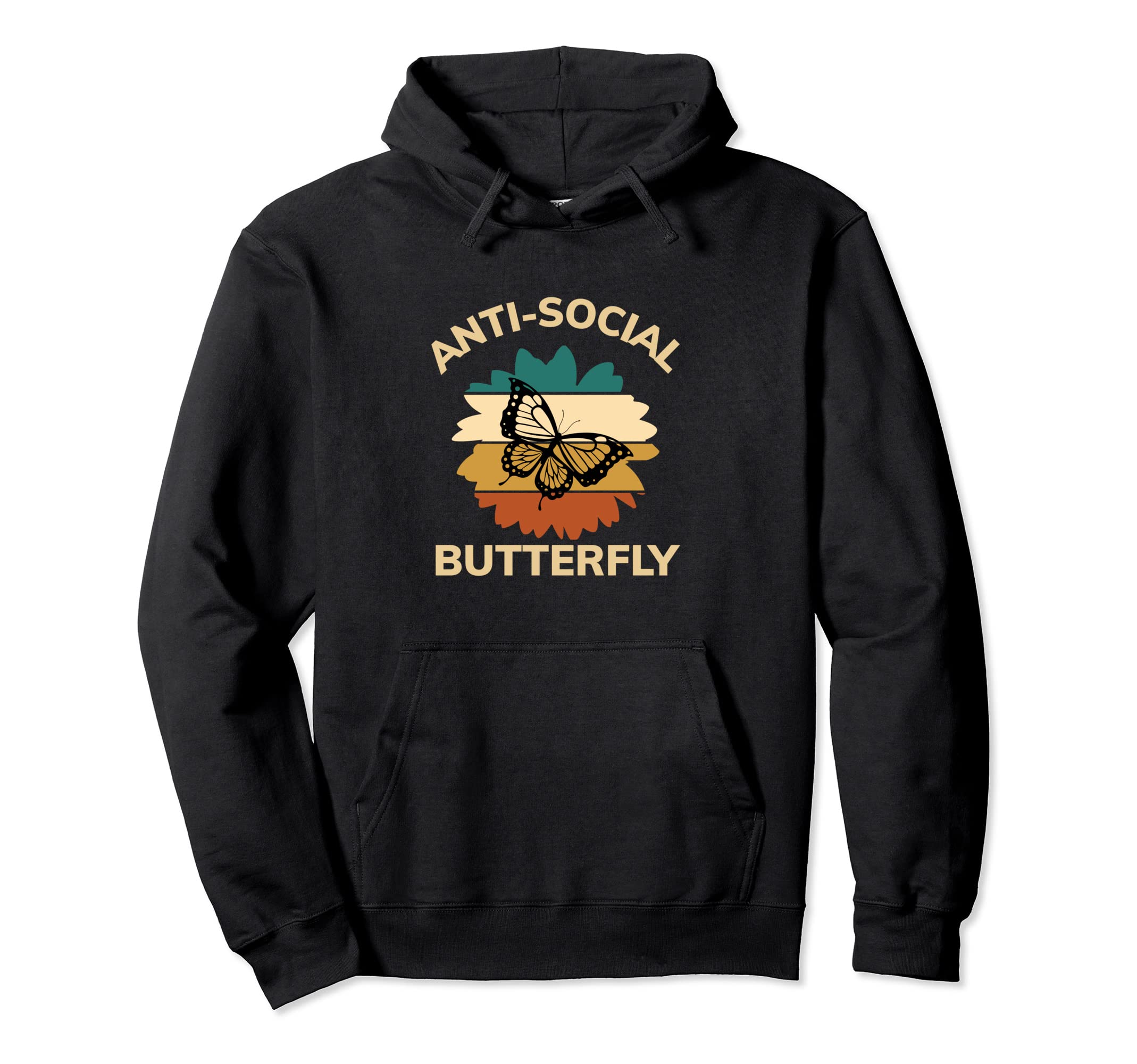 Anti Social Butterfly Introvert Aesthetic Hoodie - Graphic Print Unisex - T-Shirt, Sweatshirt, Hoodie