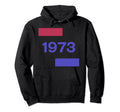 Aesthetic Bold Year 1973 Color Block Hoodie - Fun Novelty Design for Adults - T-Shirt, Sweatshirt, Hoodie