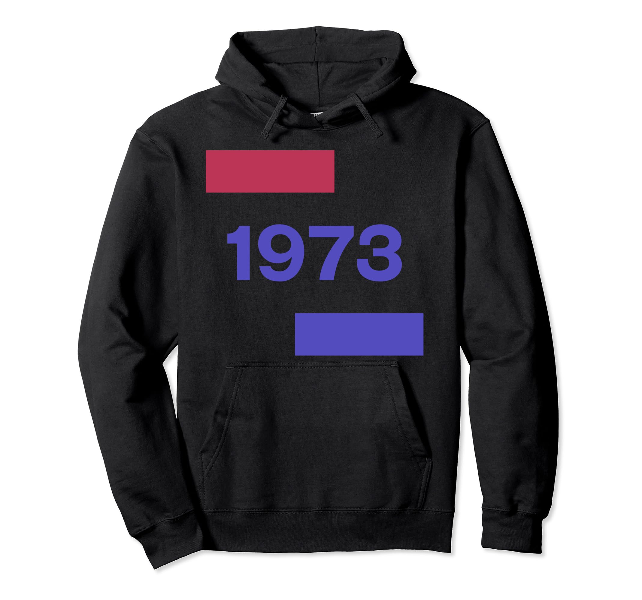 Aesthetic Bold Year 1973 Color Block Hoodie - Fun Novelty Design for Adults - T-Shirt, Sweatshirt, Hoodie