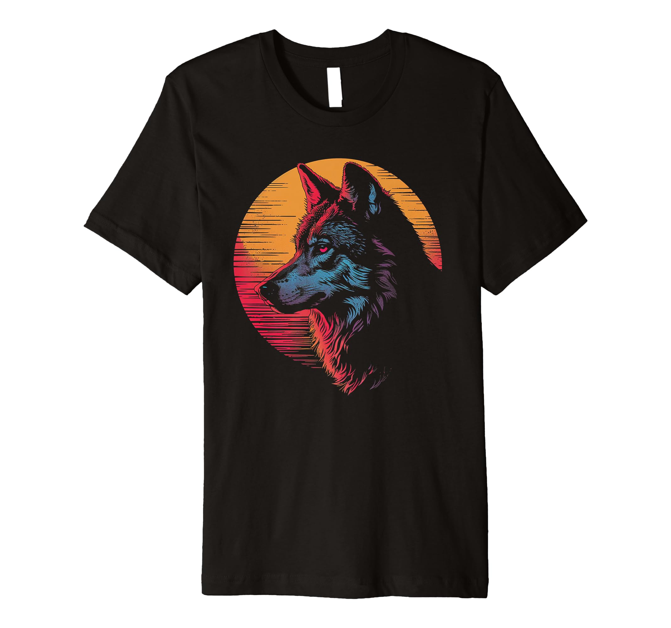 Wolf Vaporwave Aesthetic Synthwave 80S T-Shirt - Novelty Apparel Men Women - T-Shirt, Sweatshirt, Hoodie