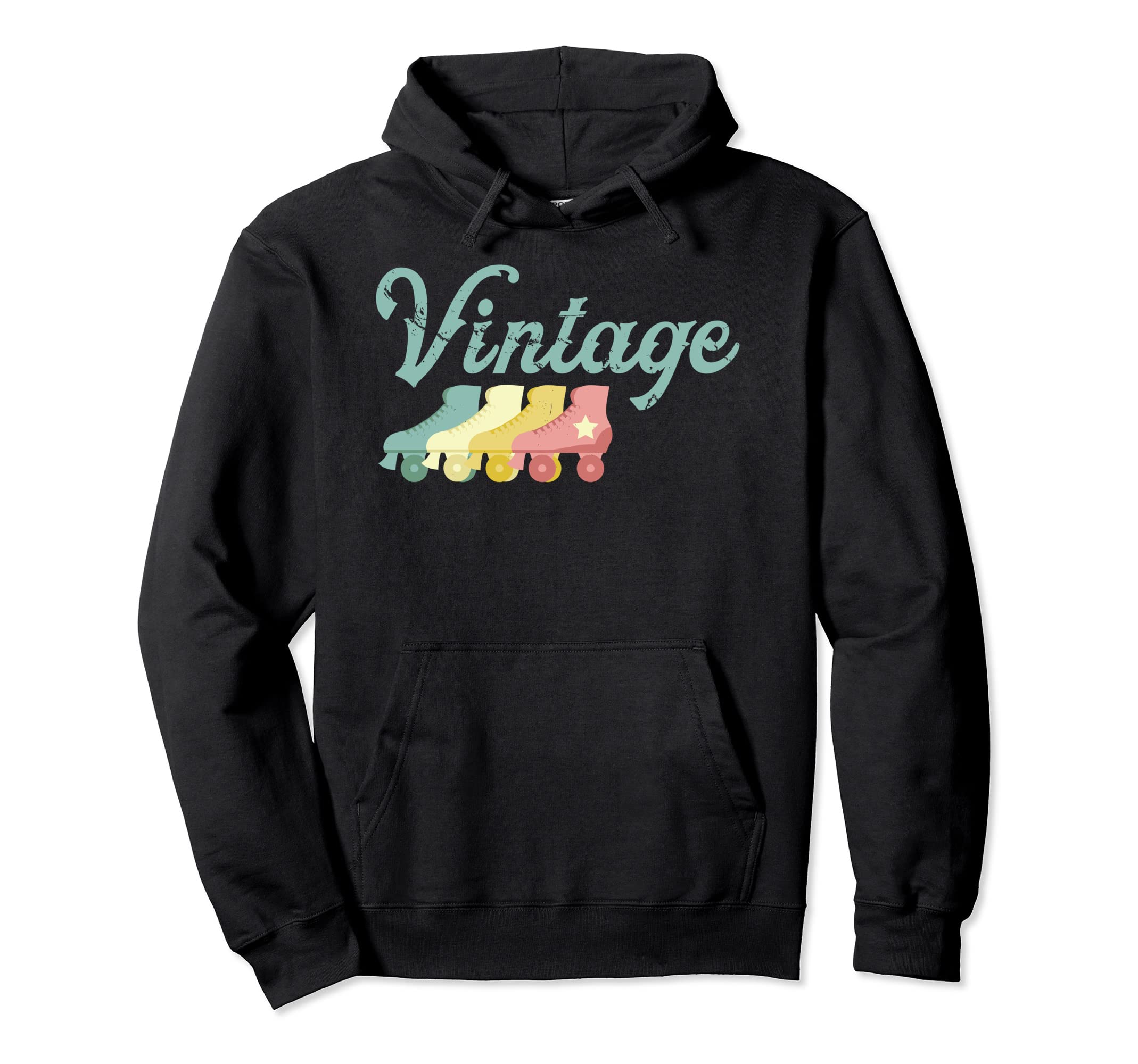 Roller Skates Grunge Distressed Hoodie - Trendy Graphic Men Women - T-Shirt, Sweatshirt, Hoodie