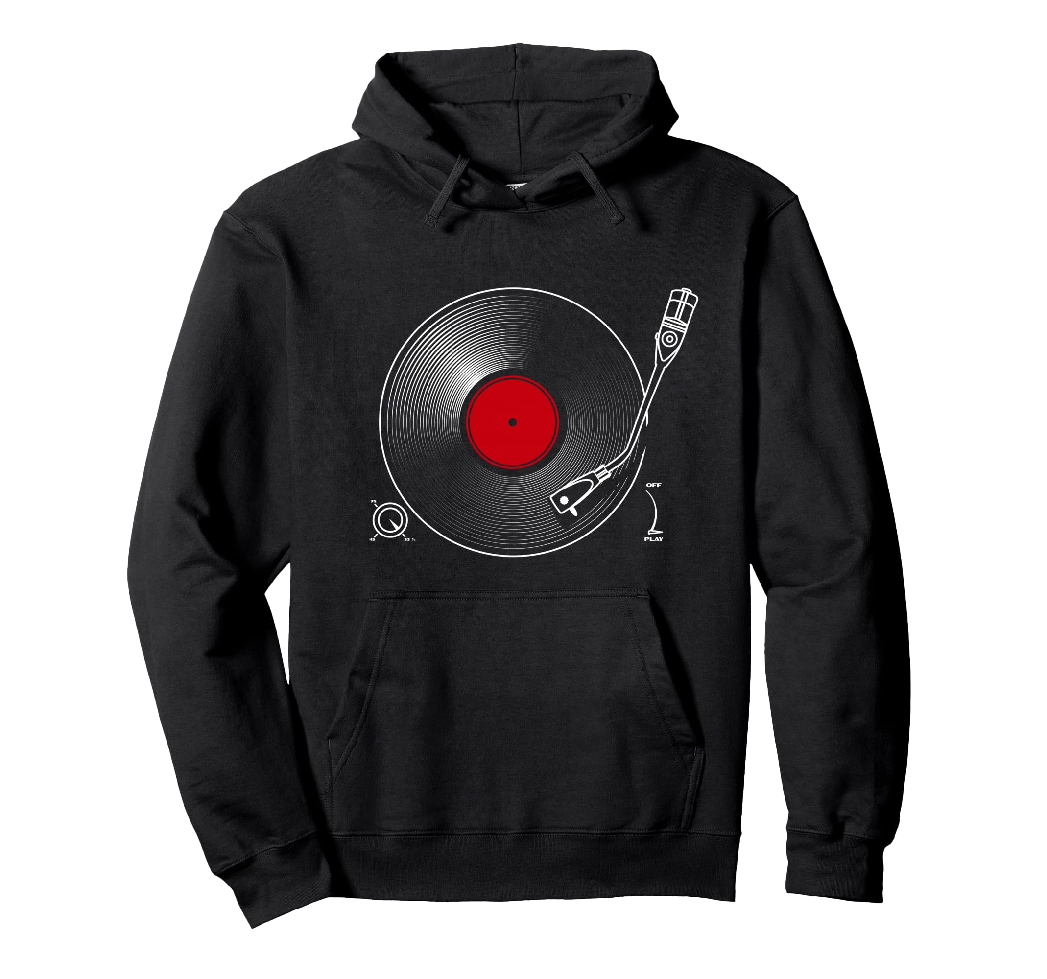 Record Player Vinyl Music Lover Hoodie - Graphic Print Men Women - T-Shirt, Sweatshirt, Hoodie
