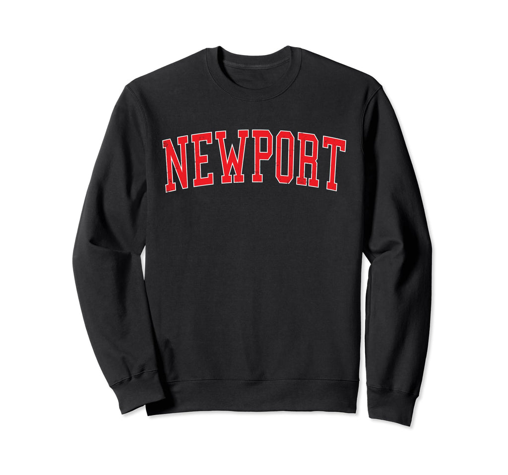 Newport Or Distressed Red Varsity Sweatshirt - Trendy Graphic for Adults - T-Shirt, Sweatshirt, Hoodie
