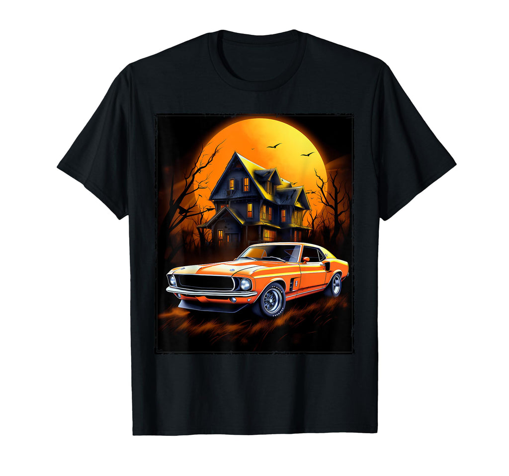 Car Muscle Car Old Car Halloween T-Shirt - Minimalist Print Men Women - T-Shirt, Sweatshirt, Hoodie