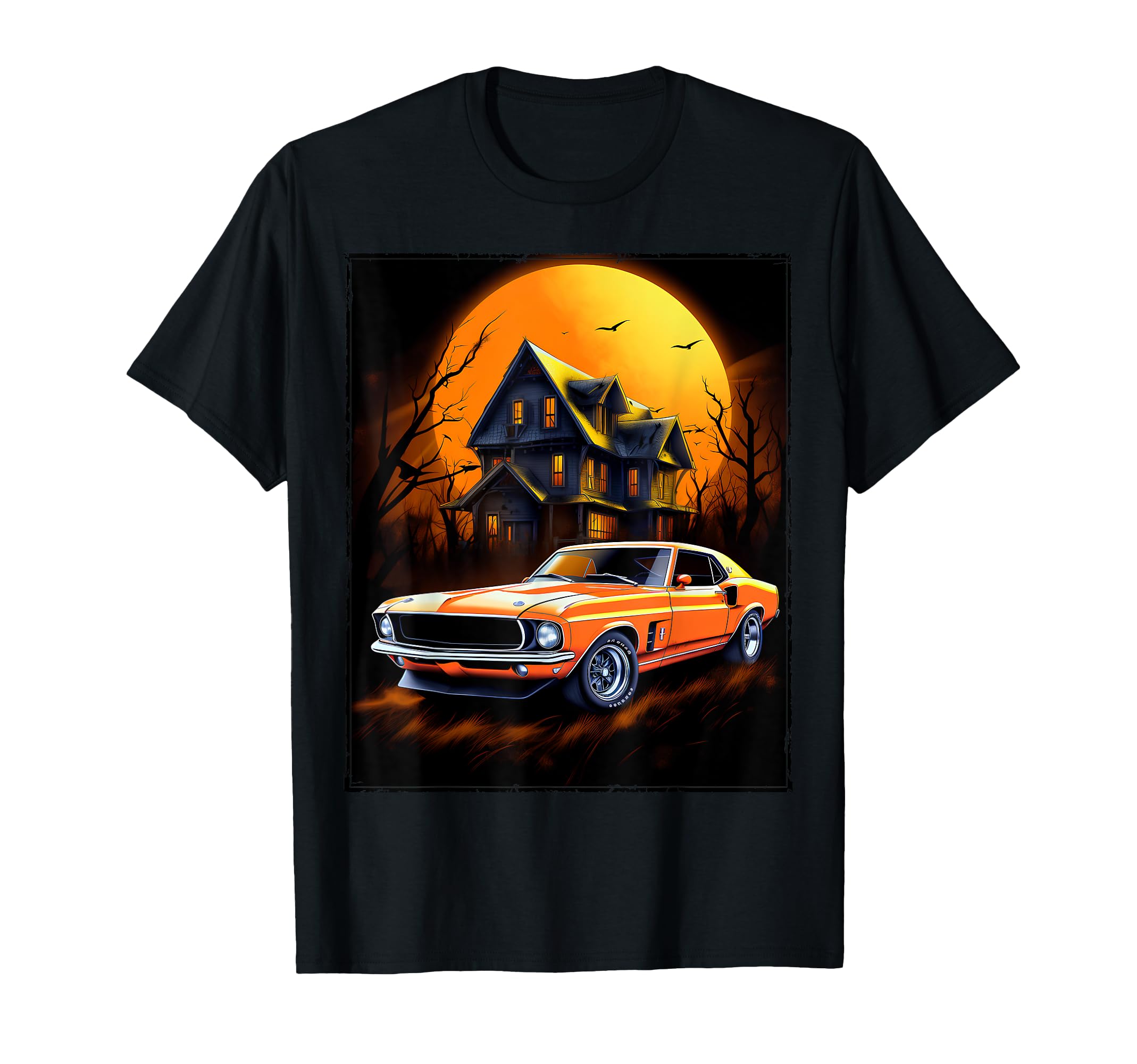 Car Muscle Car Old Car Halloween T-Shirt - Minimalist Print Men Women - T-Shirt, Sweatshirt, Hoodie