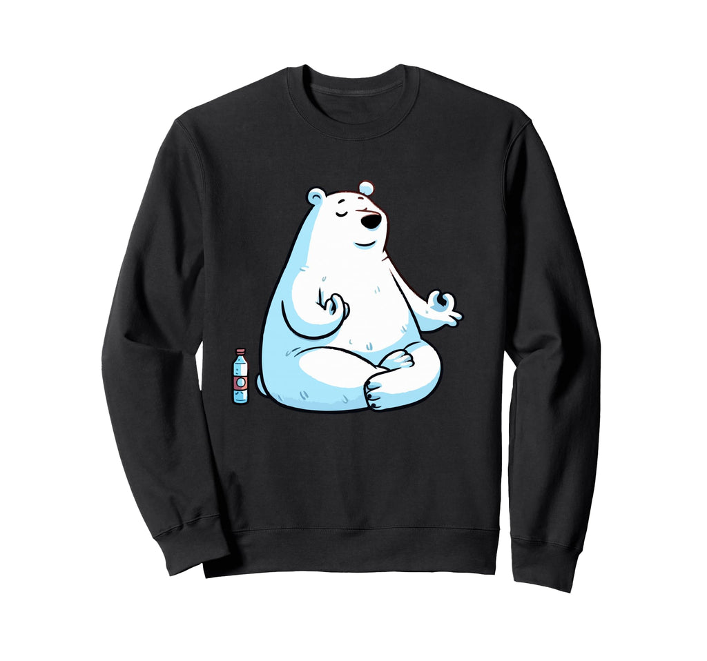 Meditation Polar Bear Yoga Pose Sweatshirt - Custom Art Print for Adults - T-Shirt, Sweatshirt, Hoodie