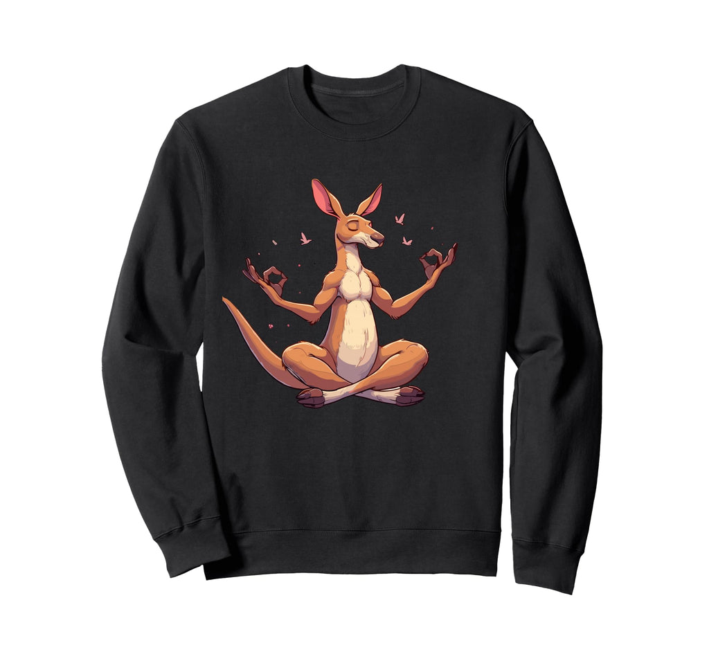 Meditation Kangaroo Yoga Pose Sweatshirt - Fun Novelty Design Men Women - T-Shirt, Sweatshirt, Hoodie