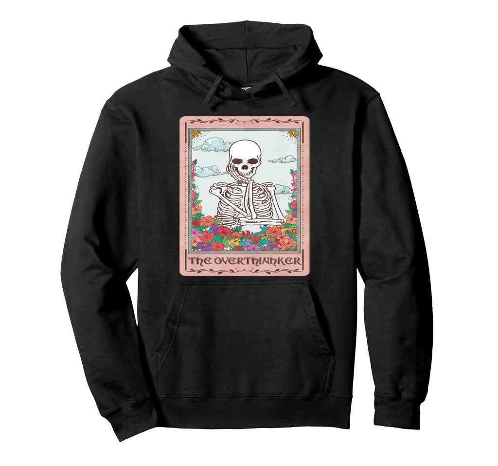 Professional Overthinker Colorful Skull Hoodie - Unique Graphic Men Women - T-Shirt, Sweatshirt, Hoodie