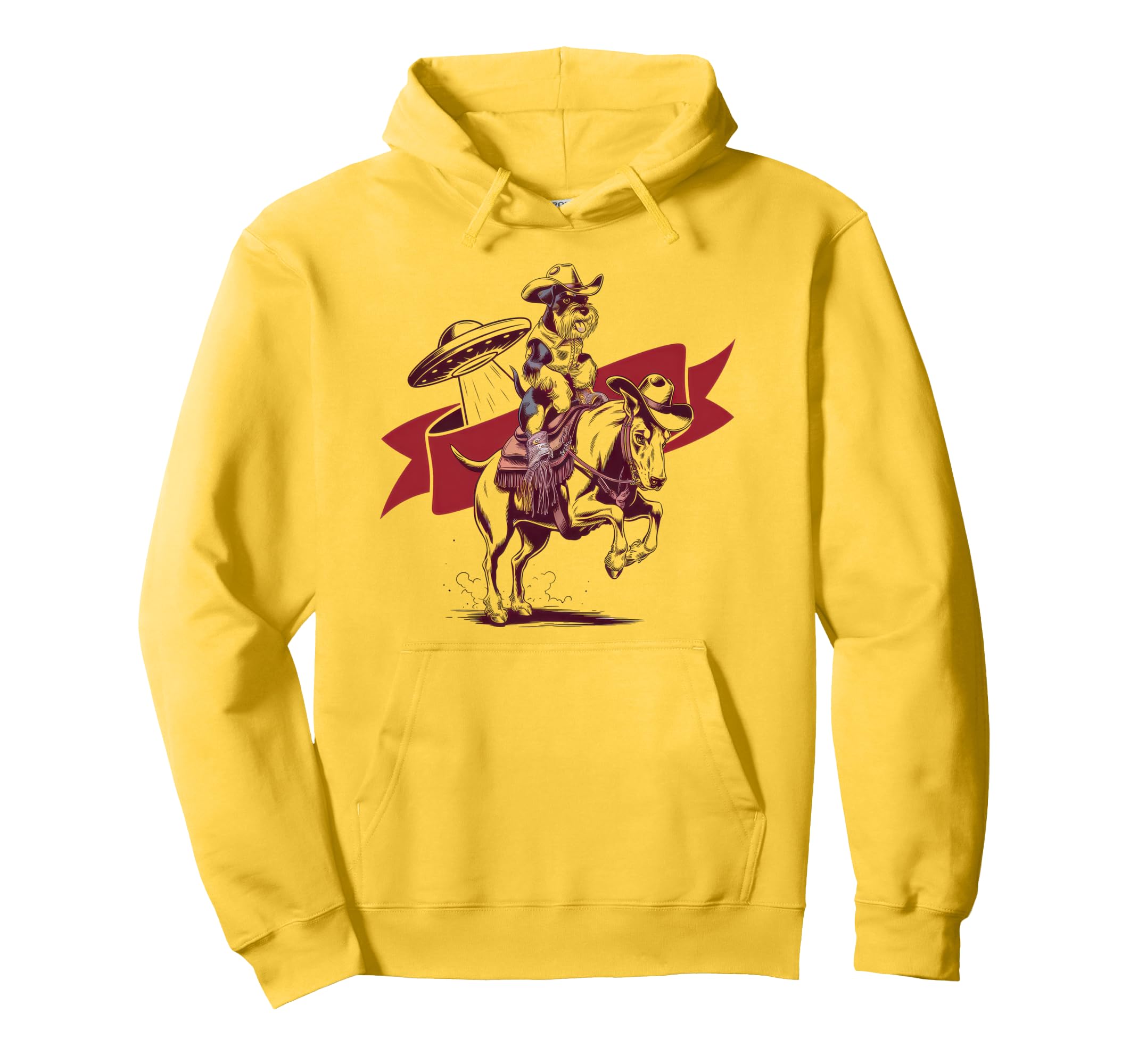 Schnauzer Schnauzer Ufo Western Hoodie - Minimalist Print Men Women - T-Shirt, Sweatshirt, Hoodie