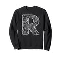 Capital Letter R Floral Chic Boho Sweatshirt - Graphic Print Men Women - T-Shirt, Sweatshirt, Hoodie