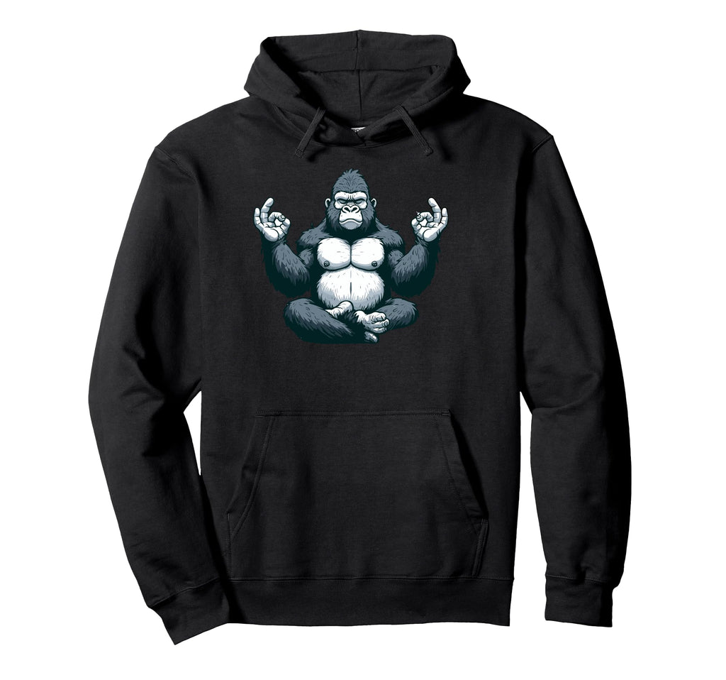 Meditation Gorilla Yoga Pose Relaxing Hoodie - Unique Graphic for Adults - T-Shirt, Sweatshirt, Hoodie