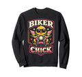 Motorcycle Biker Female Biker Sweatshirt - Graphic Print Men Women - T-Shirt, Sweatshirt, Hoodie