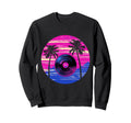 Palm Tree Vinyl Record Vaporwave Sweatshirt - Unique Graphic Men Women - T-Shirt, Sweatshirt, Hoodie