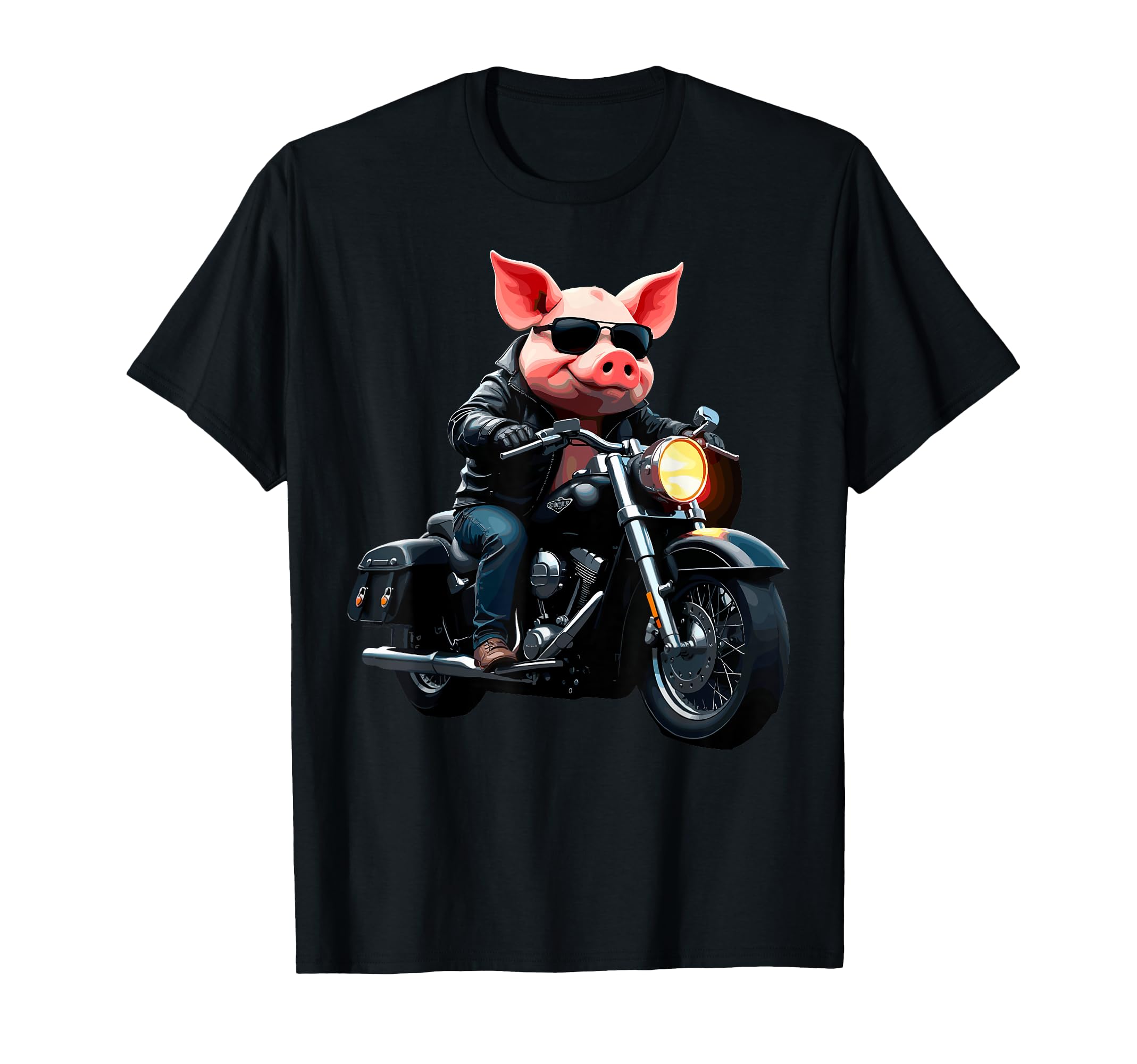 Funny Motorcycles Pig Biker Motorcycling T-Shirt - Graphic Print Men Women - T-Shirt, Sweatshirt, Hoodie