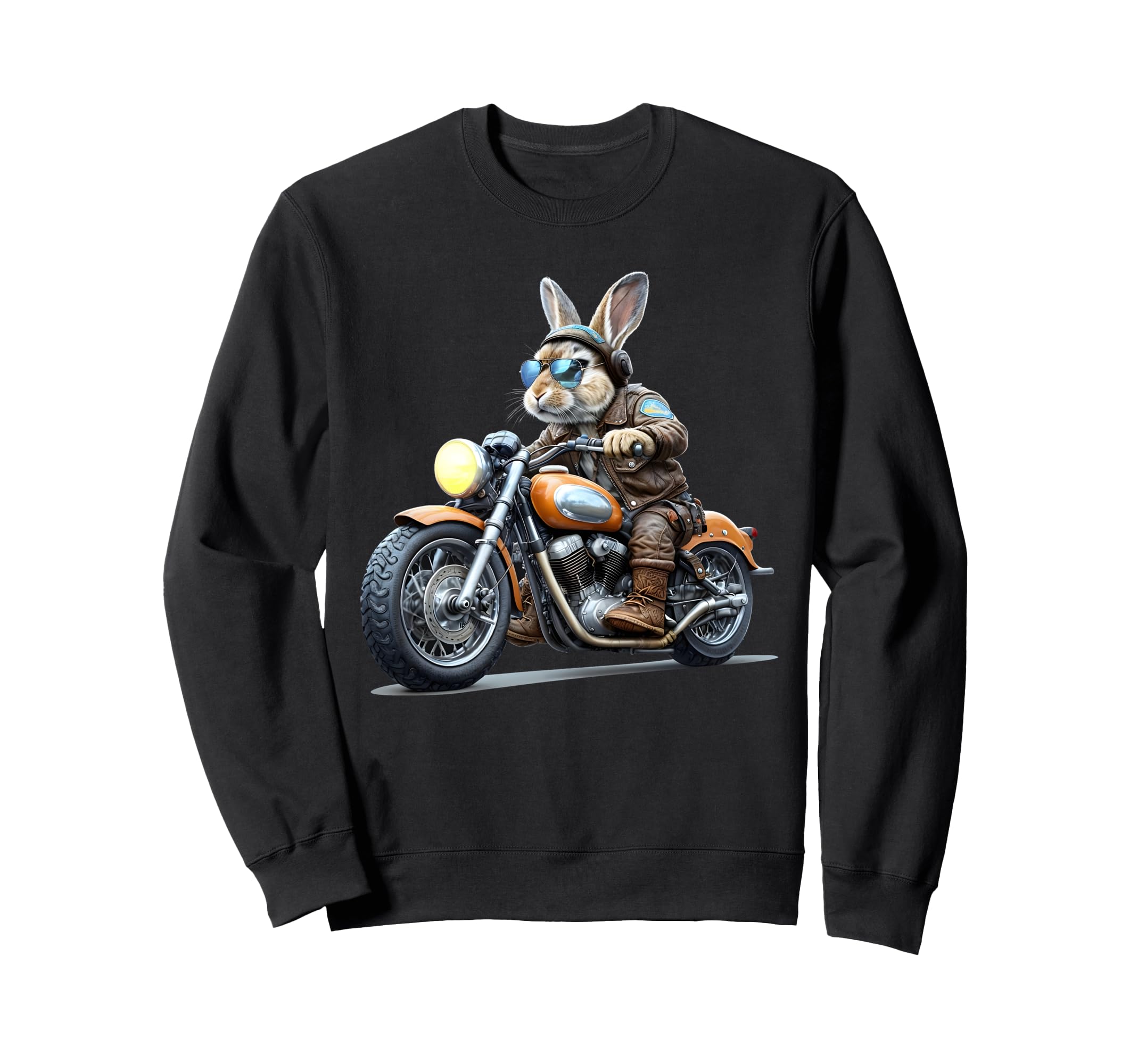 Easter Day Motorbike Bunny Rabbits Sweatshirt - Unique Graphic for Adults - T-Shirt, Sweatshirt, Hoodie