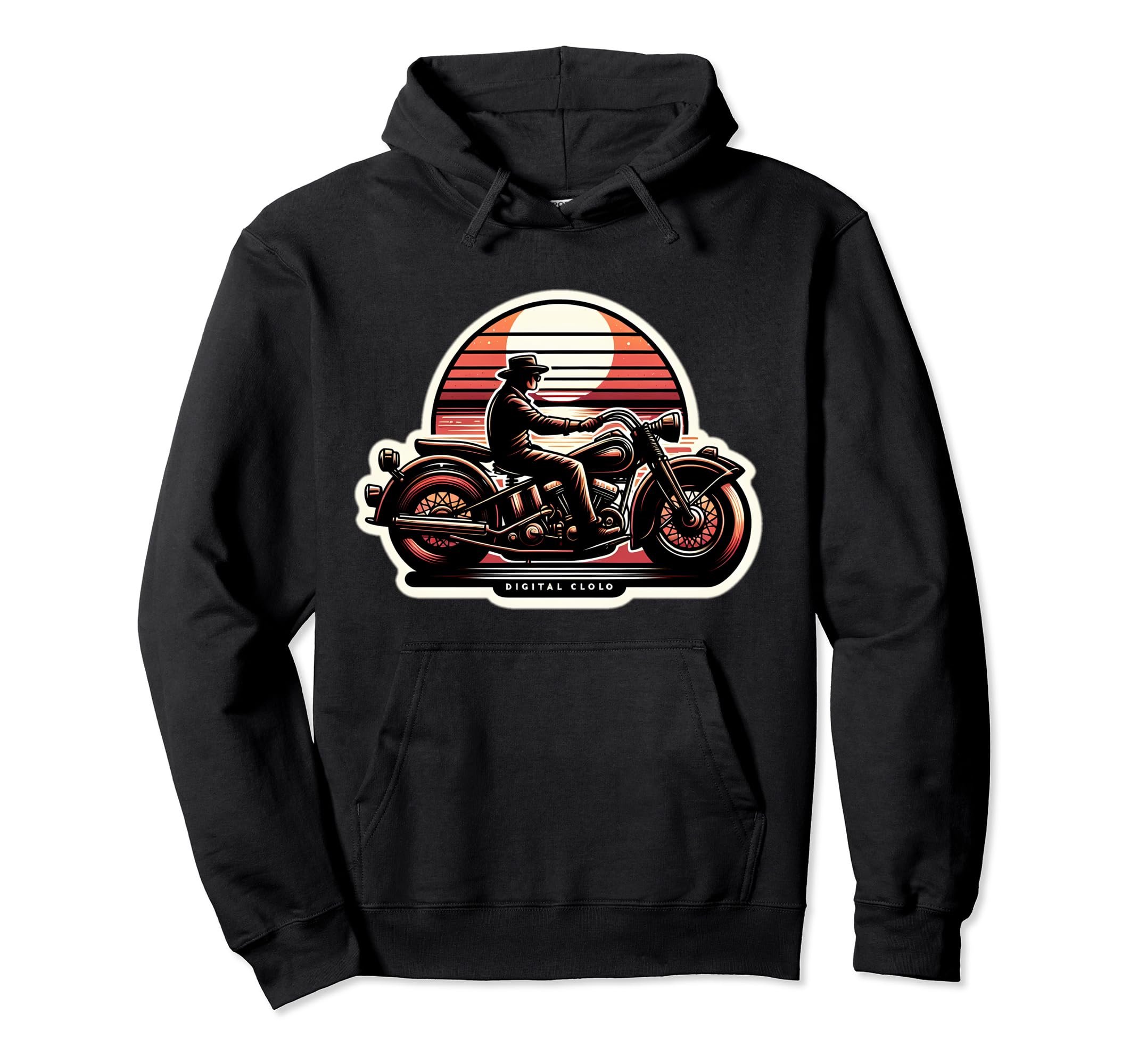 Motorcycle Sunset Art Hoodie - Custom Art Print Unisex - T-Shirt, Sweatshirt, Hoodie