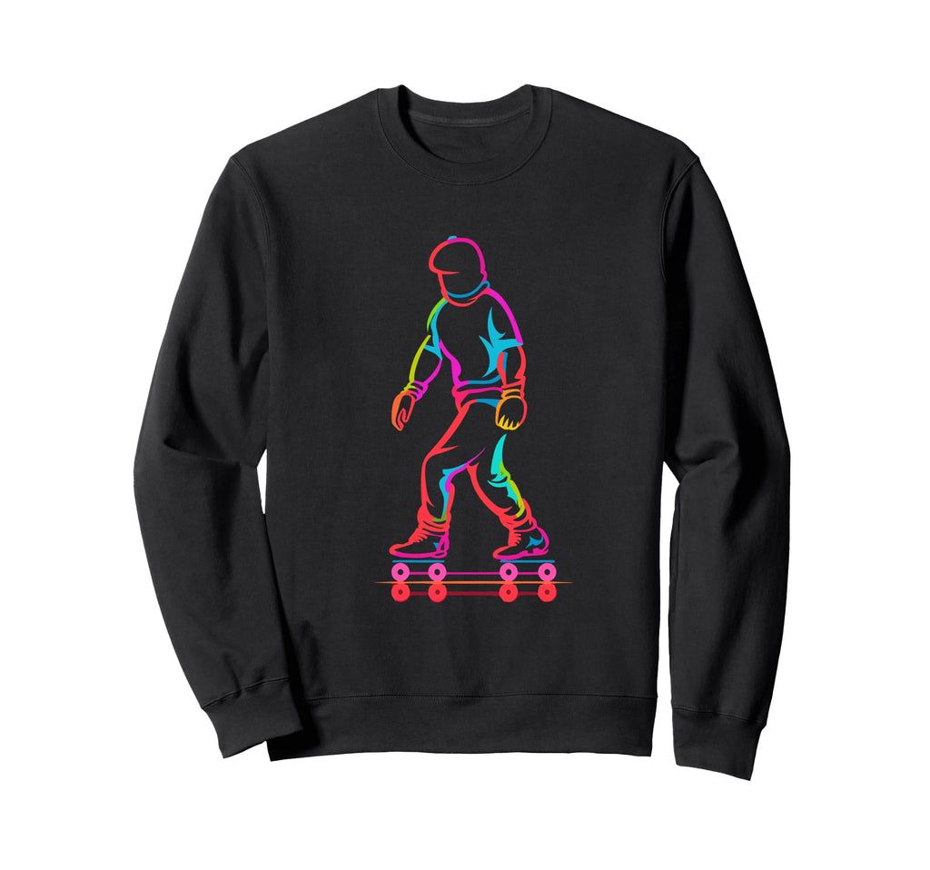 Roller Skater Sketch Retrowave Sweatshirt - Graphic Print for Adults - T-Shirt, Sweatshirt, Hoodie
