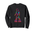 Roller Skater Sketch Retrowave Sweatshirt - Graphic Print for Adults - T-Shirt, Sweatshirt, Hoodie