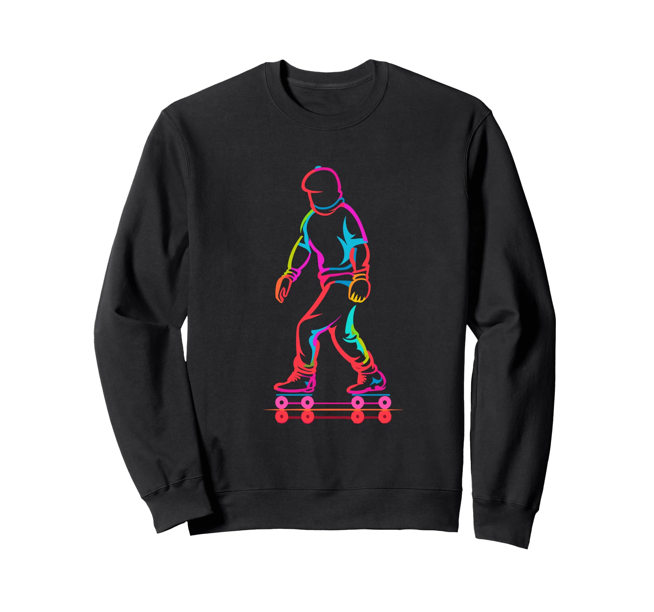Roller Skater Sketch Retrowave Sweatshirt - Graphic Print for Adults - T-Shirt, Sweatshirt, Hoodie