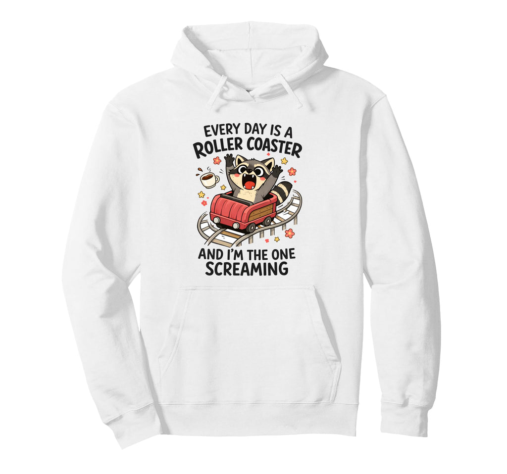 Mental Health Anxiety Racoon Hoodie - Casual Everyday Wear for Adults - T-Shirt, Sweatshirt, Hoodie