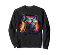 80S Synthwave French Bulldog Sweatshirt - Casual Everyday Wear Men Women - T-Shirt, Sweatshirt, Hoodie