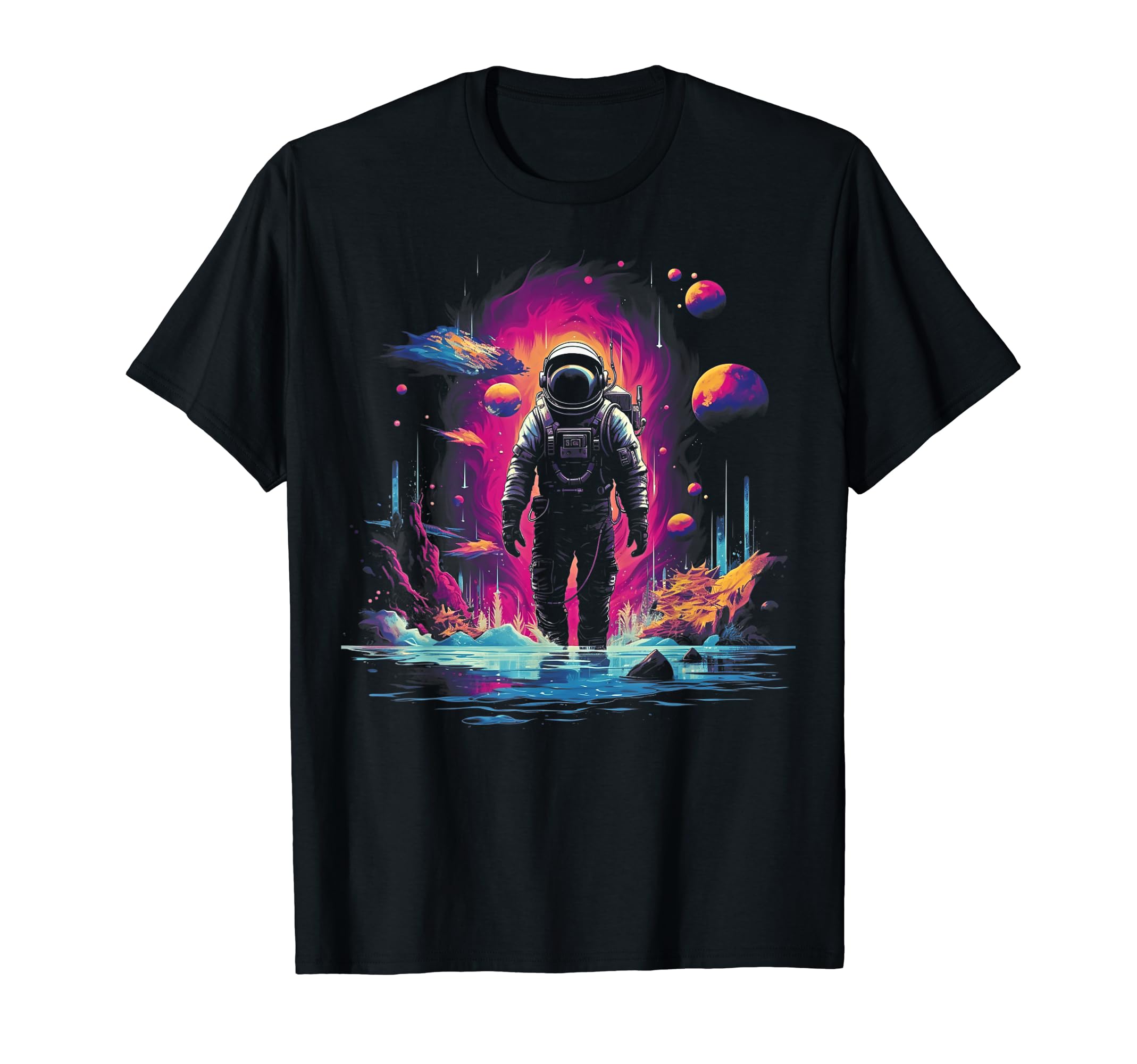 Synthwave Astronaut Cyberpunk 80S Sci Fi T-Shirt - Streetwear Style Unisex - T-Shirt, Sweatshirt, Hoodie