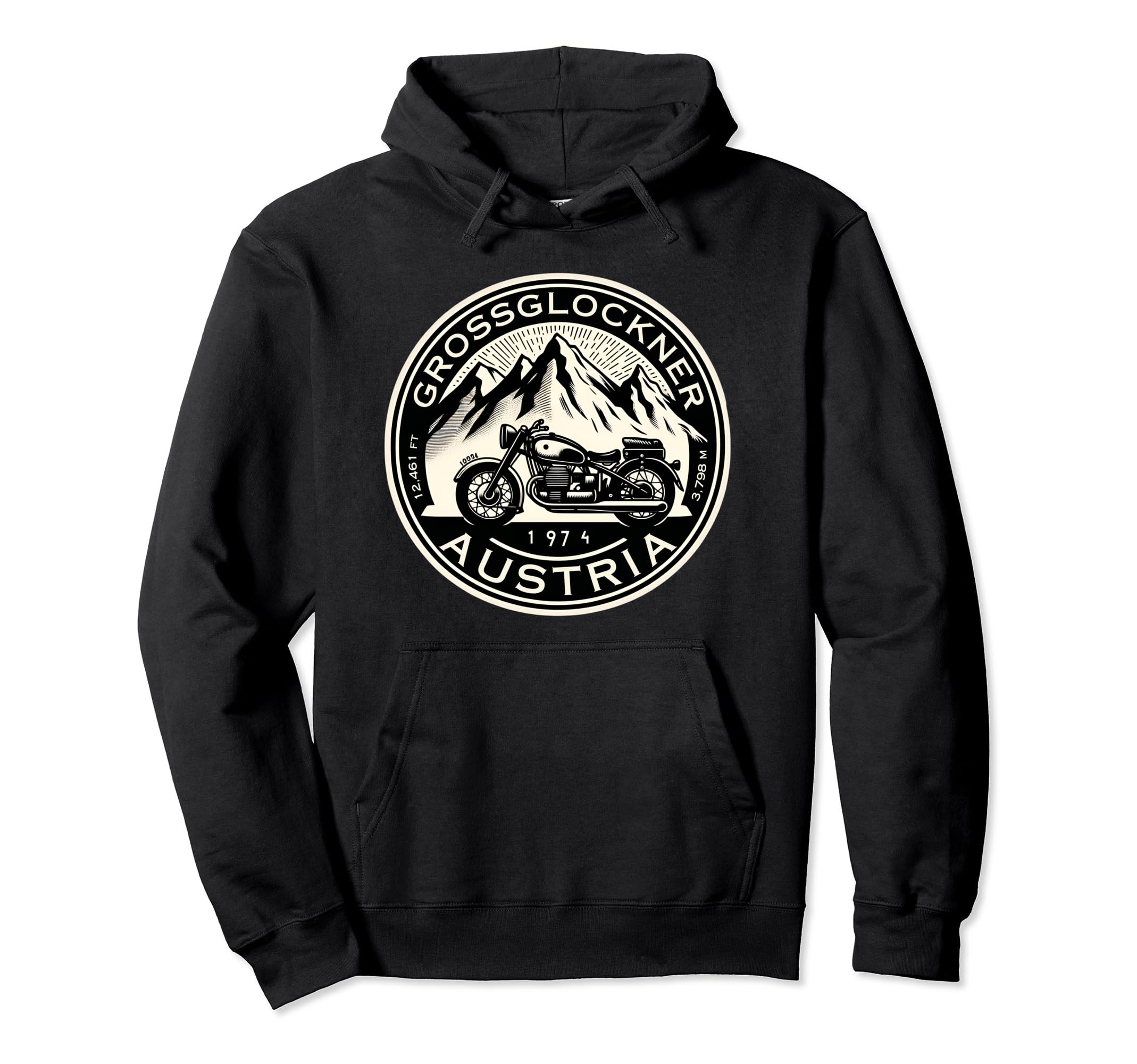 Grossglockner Motorcycle Alpine Road Hoodie - Custom Art Print Unisex - T-Shirt, Sweatshirt, Hoodie