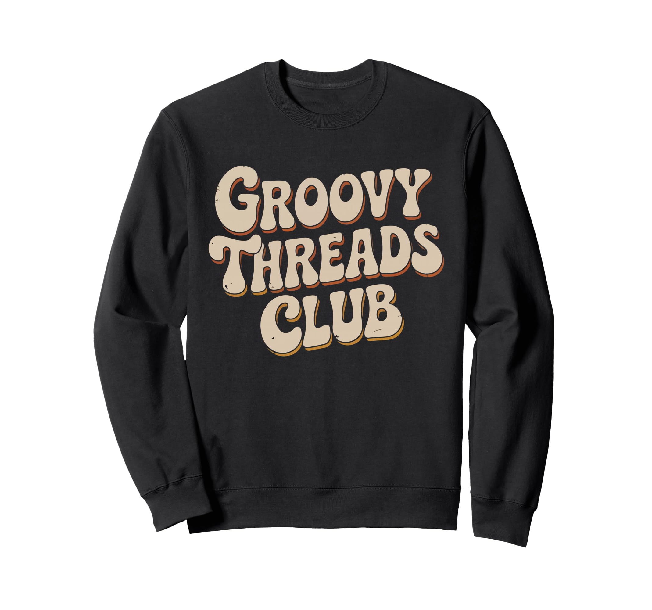 Groovy Threads Club Typography Sweatshirt - Minimalist Print Unisex - T-Shirt, Sweatshirt, Hoodie