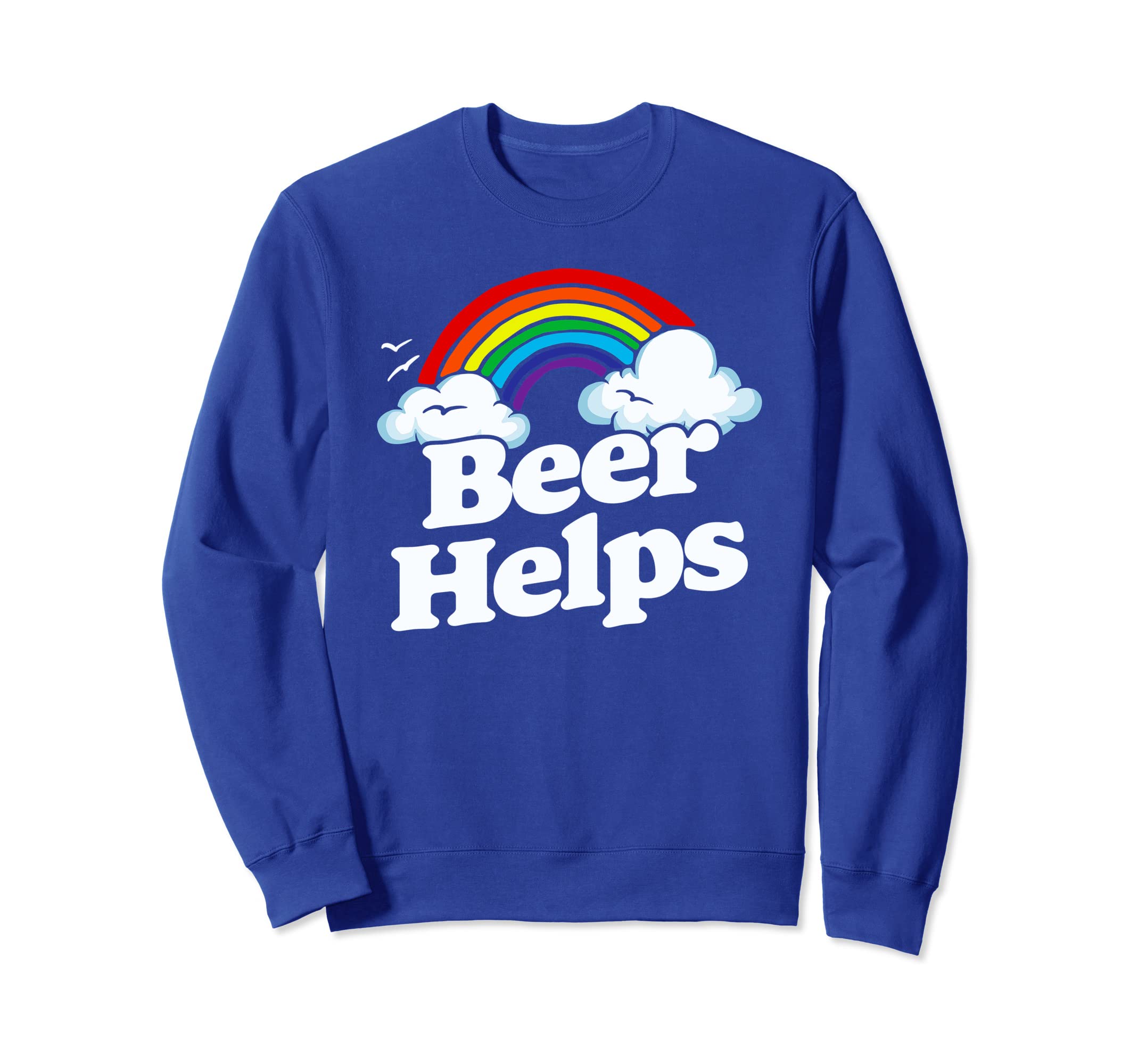 Beer Helps Funny Minimalist Sweatshirt - Fun Novelty Design Men Women - T-Shirt, Sweatshirt, Hoodie