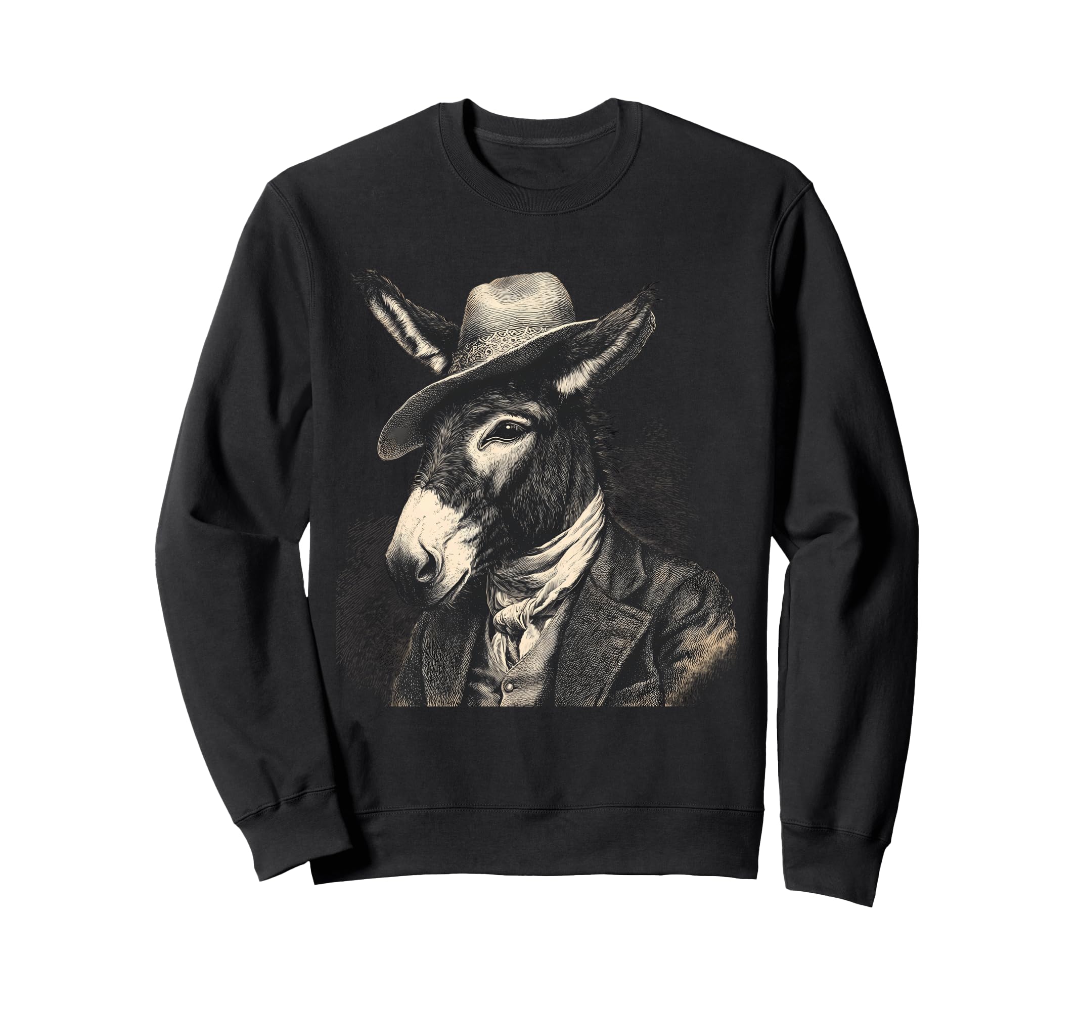 Country Cowboy Donkey Rodeo Sweatshirt - Minimalist Print Men Women - T-Shirt, Sweatshirt, Hoodie