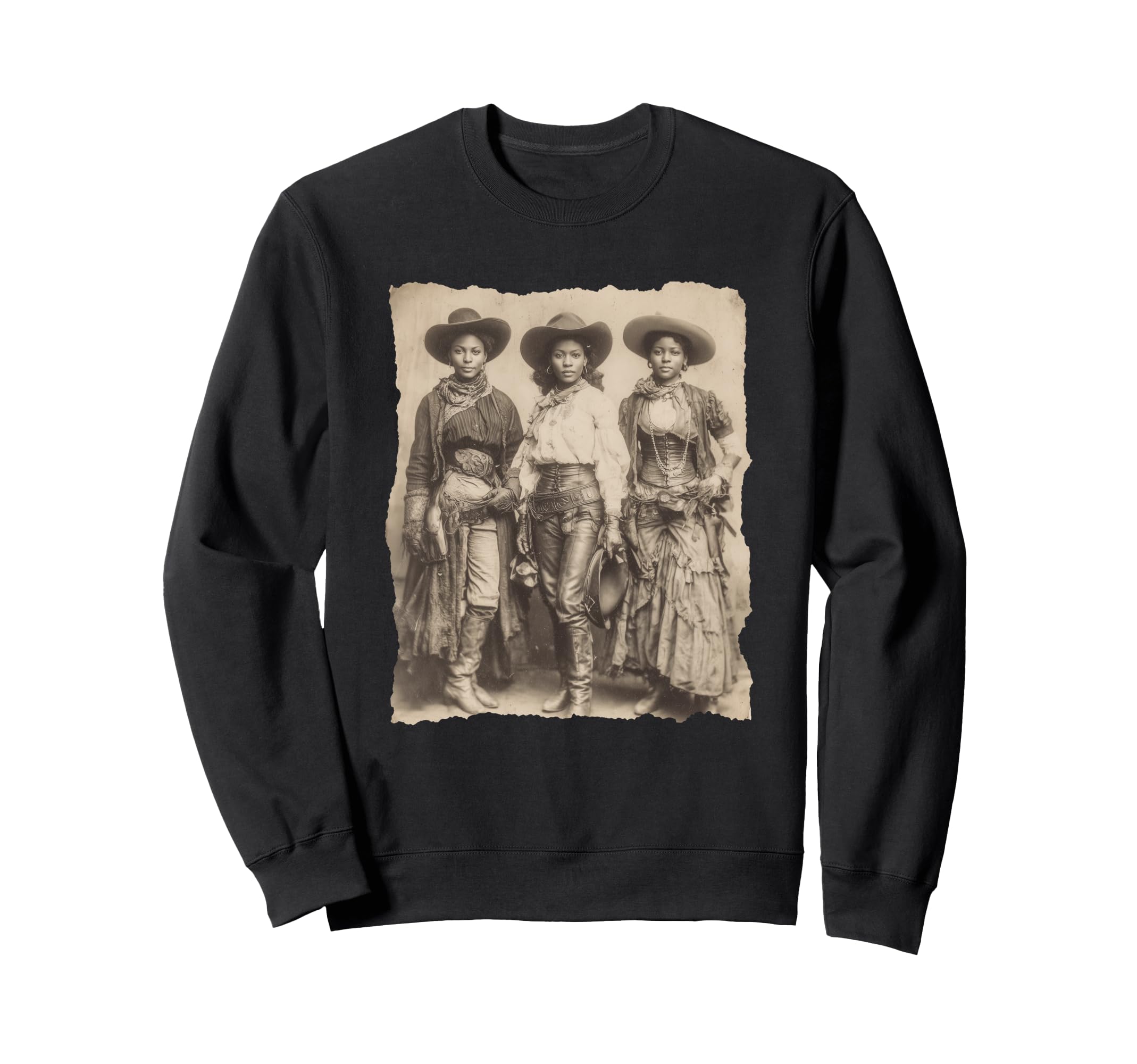 Black Cowgirls Western Sweatshirt - Minimalist Print for Adults - T-Shirt, Sweatshirt, Hoodie