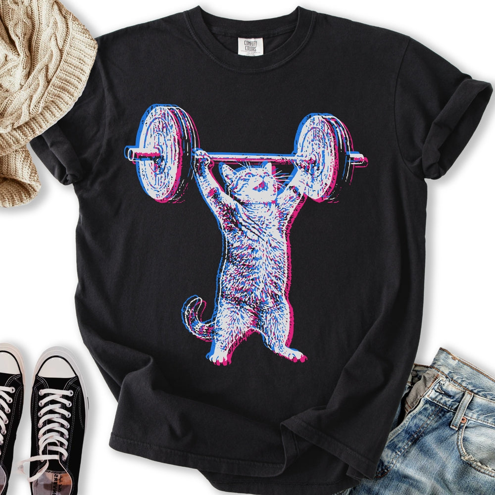 Glitch Lifter Cat - Adult & Kids T-Shirts, Sweatshirts & Hoodies apparel design preview 2