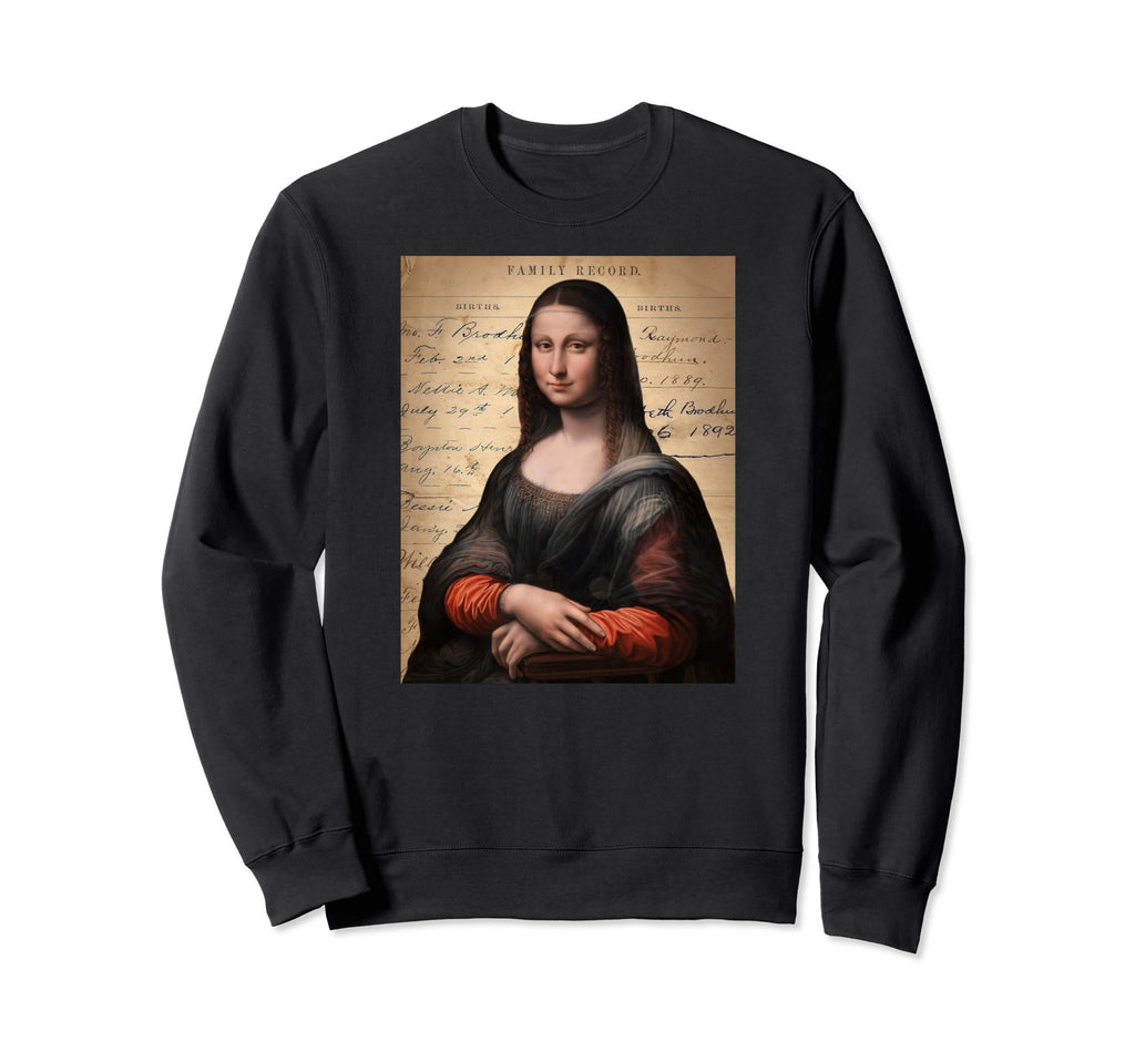 Mona Antique Journal Page Famous Sweatshirt - Aesthetic Graphic Men Women - T-Shirt, Sweatshirt, Hoodie