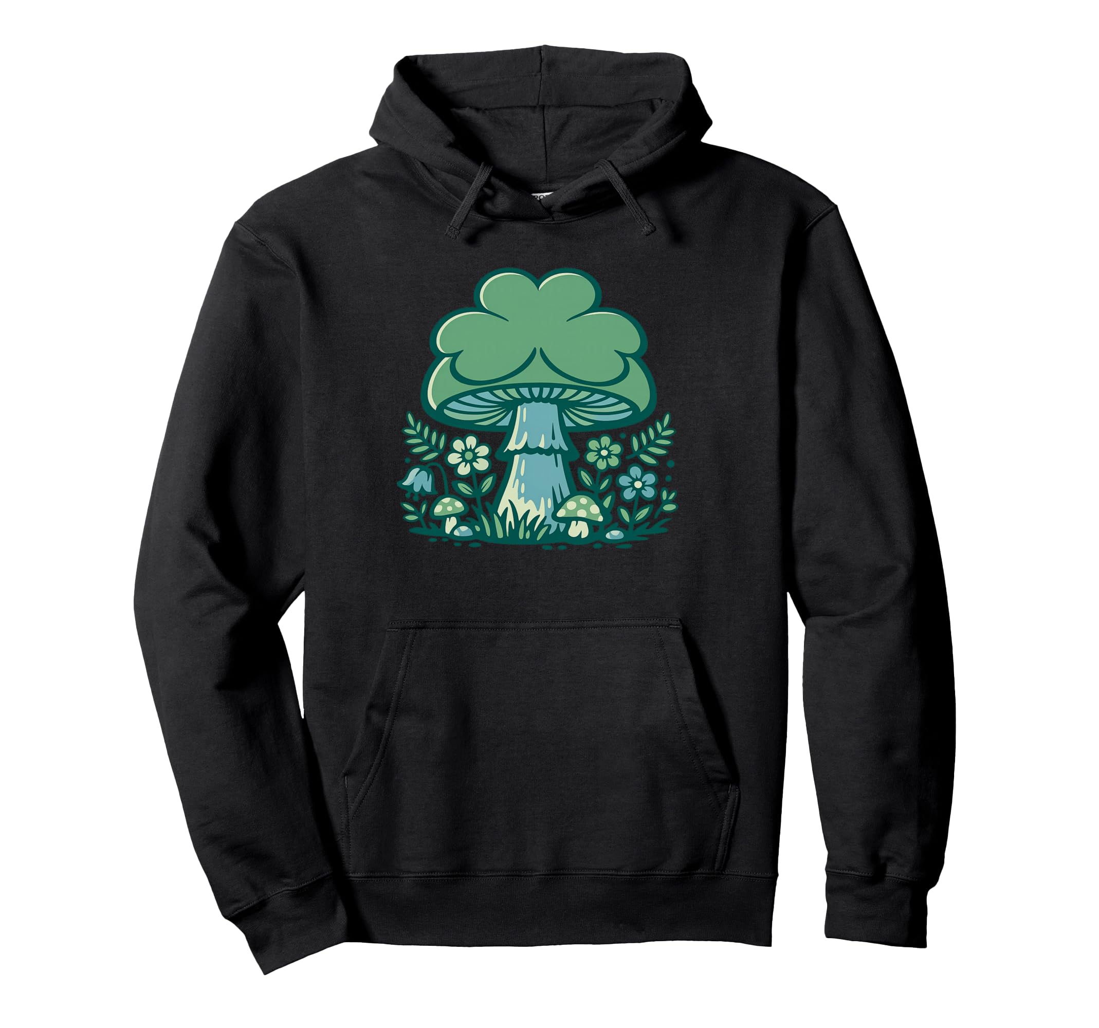 St Patricks Day Mushroom Lucky Shamrock Hoodie - Graphic Print Unisex - T-Shirt, Sweatshirt, Hoodie