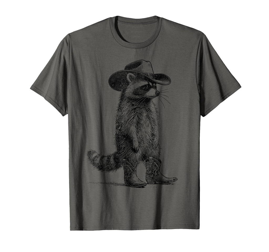 Raccoon Cowboy Cowgirl Western Country T-Shirt - Fun Novelty Design Unisex - T-Shirt, Sweatshirt, Hoodie