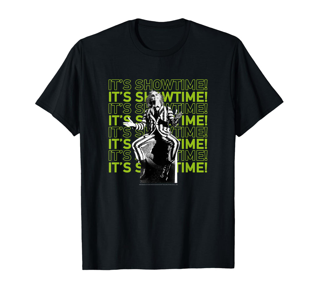 Beetlejuice Its Showtime Neon Text Stack T-Shirt - Graphic Print Men Women - T-Shirt, Sweatshirt, Hoodie